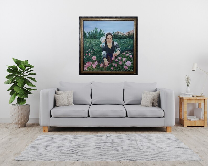 Original Village Oil Paintingreal Life Story Oil Painting on Canvas by