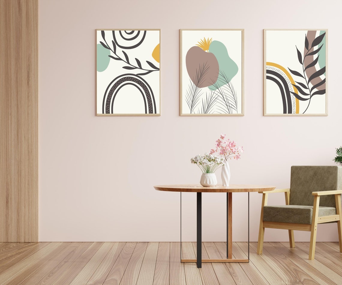 Modern Gallery Wall Art Set of 3boho Wall Artminimalist Wall Art