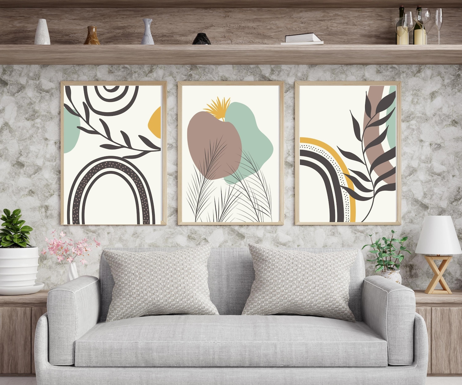 Modern Gallery Wall Art Set of 3boho Wall Artminimalist Wall Art