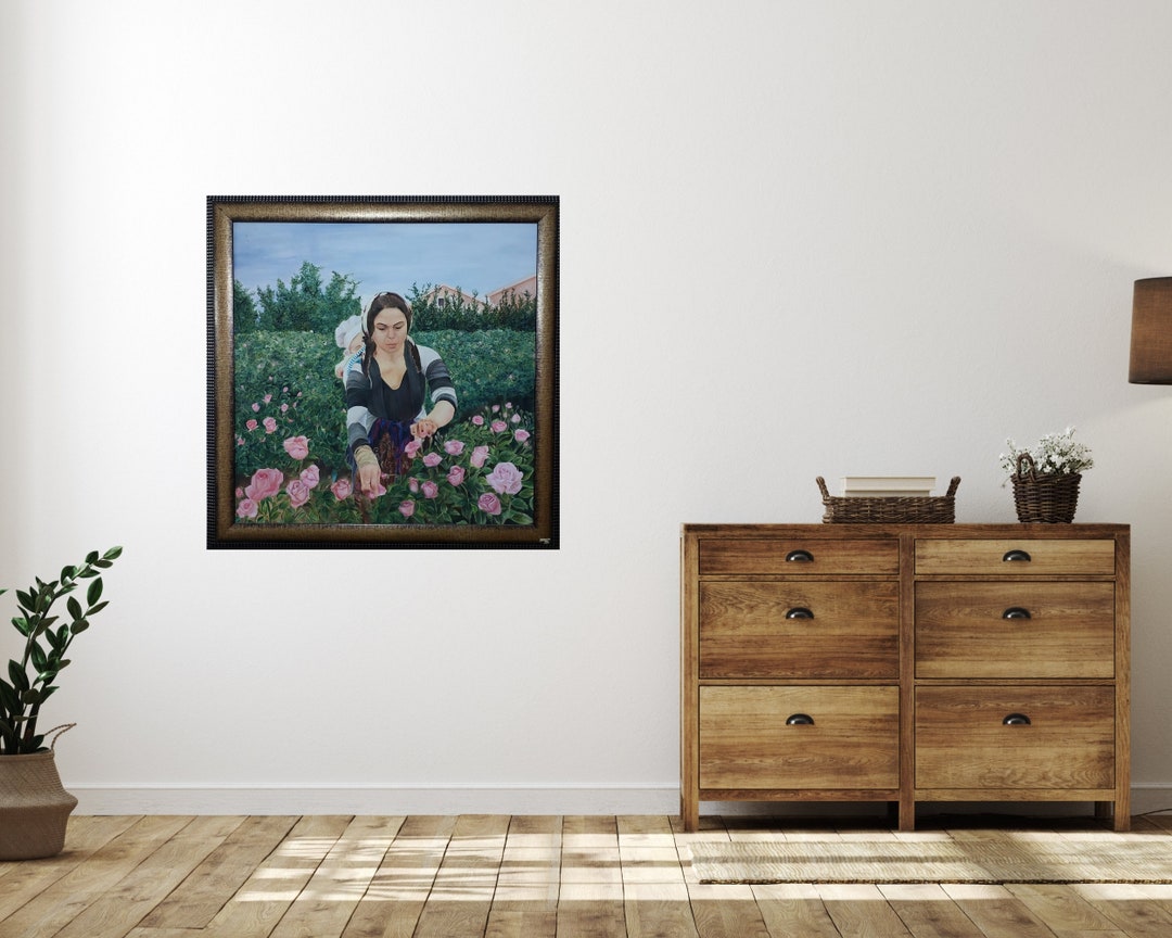 Original Village Oil Paintingreal Life Story Oil Painting on Canvas by