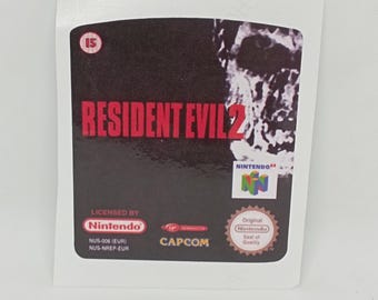 Label / Sticker For Restore Nintendo 64 n64 Cartridges of RESIDENT EVIL 2 (Eur or USA)