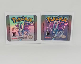 Label / Sticker For Pokemon Crysal (USA) Holographic Restore Nintendo Gameboy Cartridges