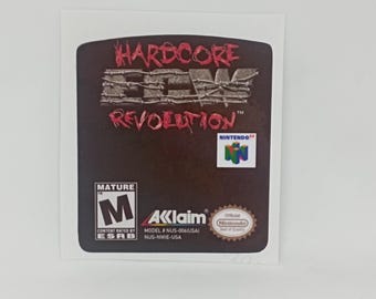 Label / Sticker For Restore Nintendo 64 n64 Cartridges of Hardcore ECW Revolution Usa