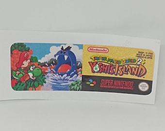 Label / Sticker For Restore Super Nintendo snes Cartridges of Super Mario World 2 Yoshis Island (FAH)