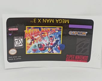 Label / Sticker For Restore Super Nintendo snes Cartridges of Mega Man X3 (USA)