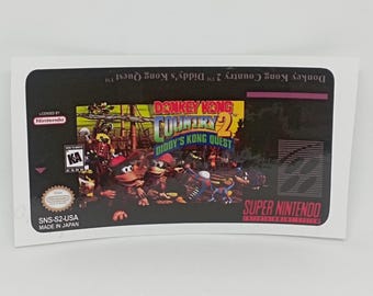 Label / Sticker For Restore Super Nintendo snes Cartridges of Donkey Kong Country 2 (USA)