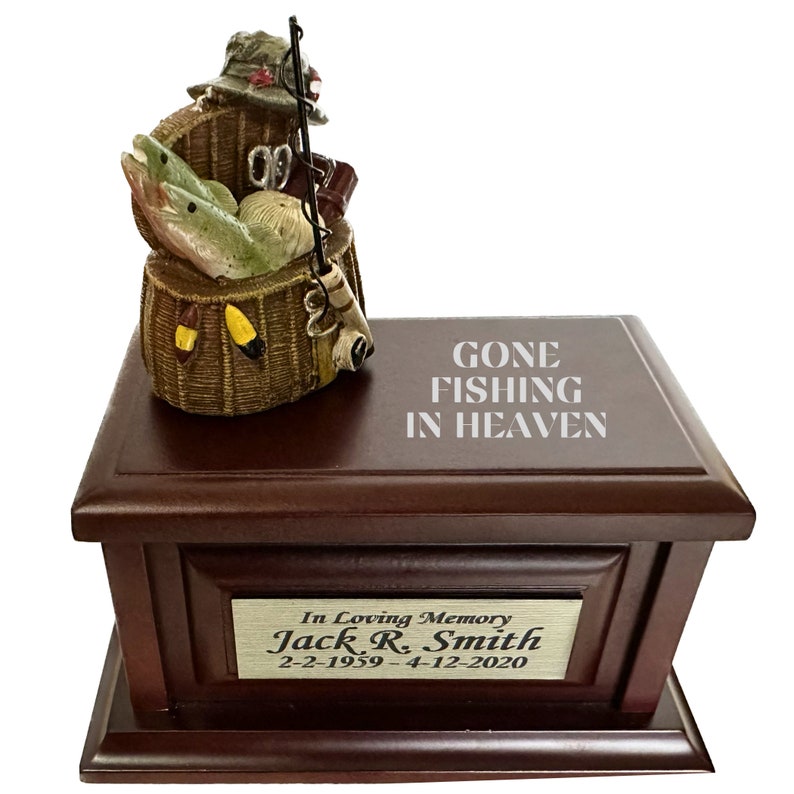 Personalized Fishing Memorial Stake Metal, Custom Fishing Memorial Fisherman Memorial Gift Fishing Dad Sympathy Grave Marker Fishing Gift 2