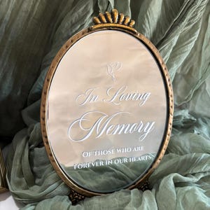 In Loving Memory Sign | Memorial Wedding Sign | Gold Mirror Wedding Sign | Memorial Table Sign for Wedding | Gold Elegant Mirror Sign