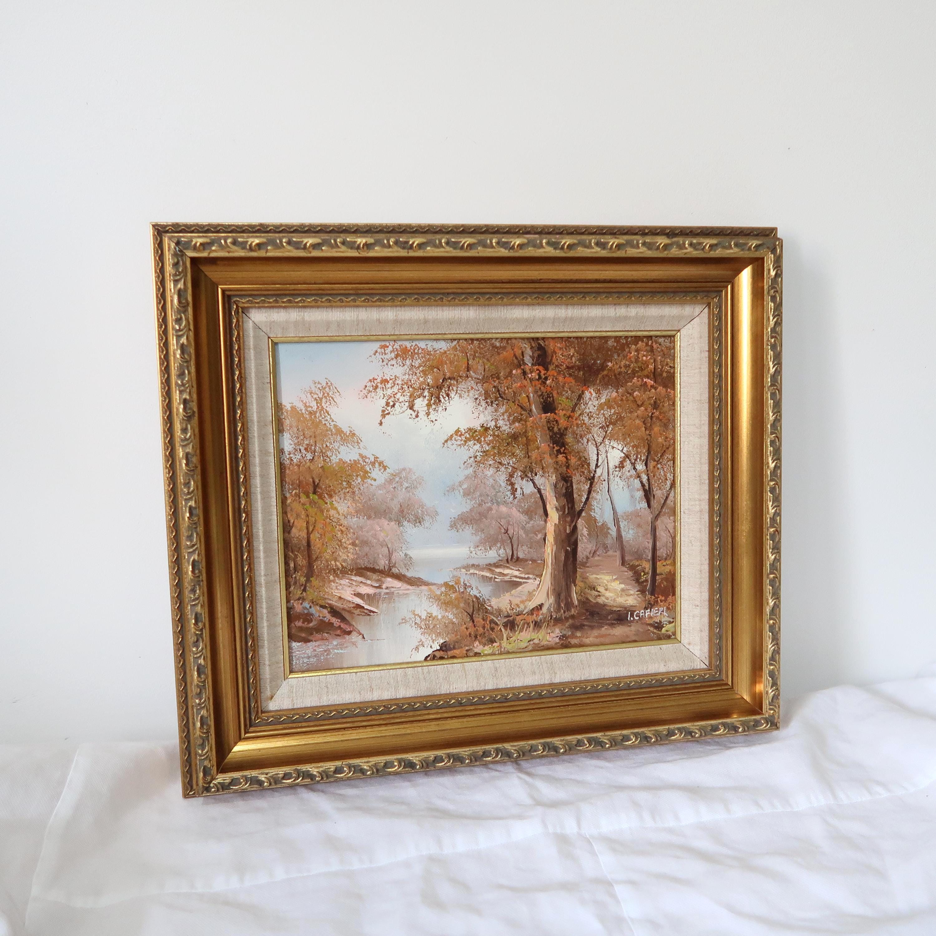 Vintage Original Oil Painting Signed Irene Cafieri – Autumn
