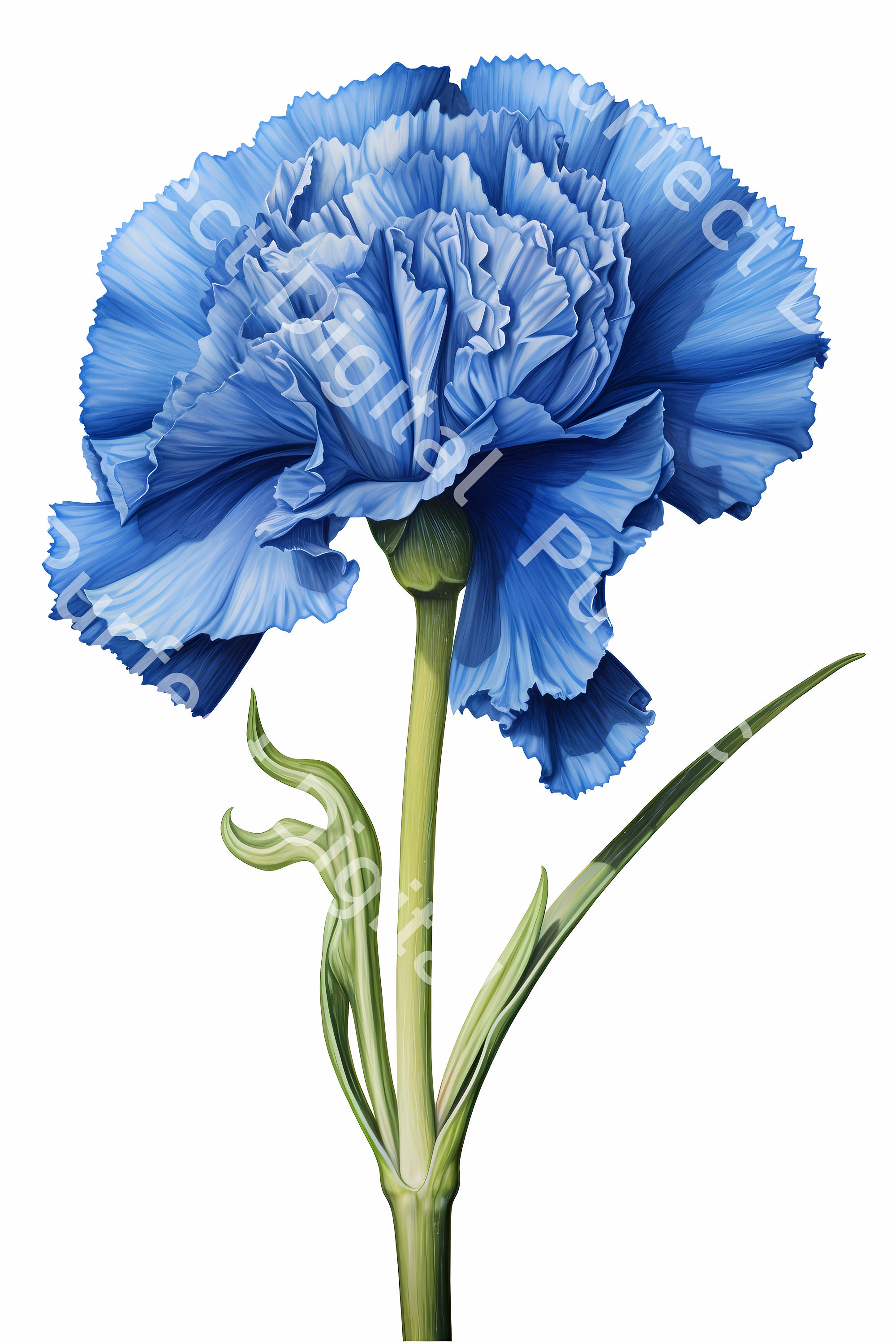 Blue Carnation Watercolor Clipart Bundle 14 High Quality JPG Etsy