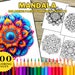 100 Colorful Mandala Digital Download Coloring Book Pages for - Etsy
