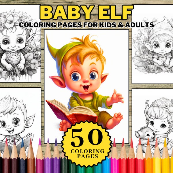 Baby Elf Fairy Coloring Book - Etsy