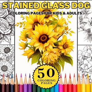 Flower Bouquet Coloring Book Page For Kids & Adults, Birthmonth Flower Bouquet, Grayscale Printable PDF Downloadable Coloring Book Pages