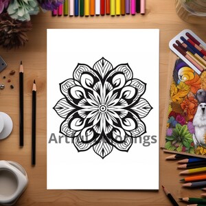 100 Colorful Mandala Digital Download Coloring Book Pages for Kids and ...