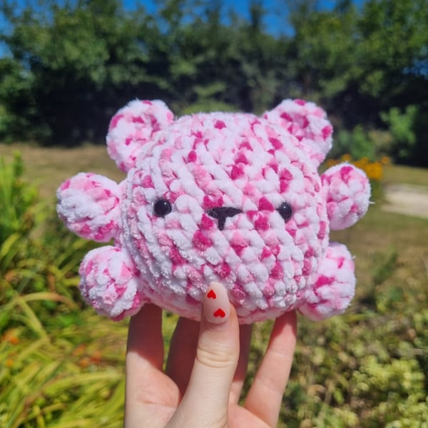 Peluche en crochet Ourson confetti