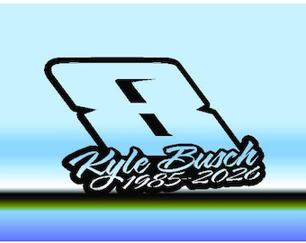Kyle Busch #8 1985–2026 Nascar Gewebe Aufkleber danke für die Erinnerungen