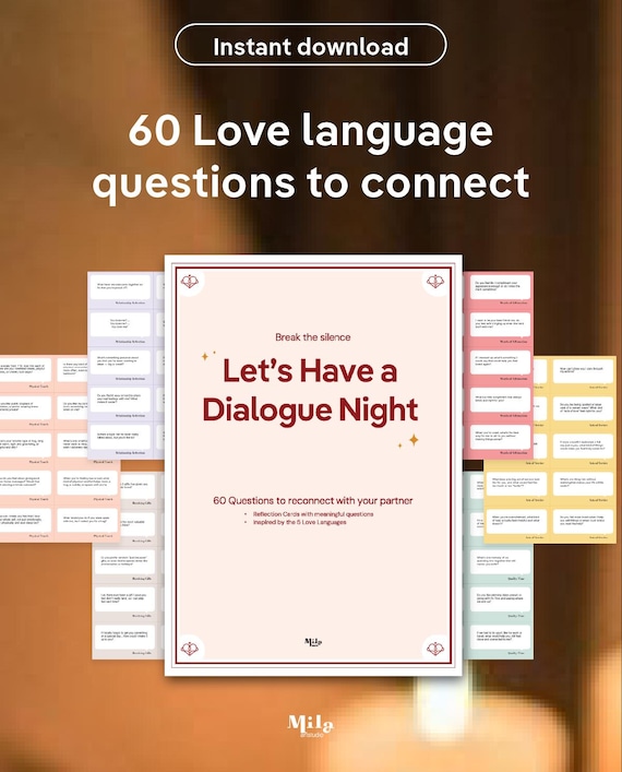 Deep Talk Cards, Love Language Questions for Couples, Date Night Questions, Conversation Starters, Printable