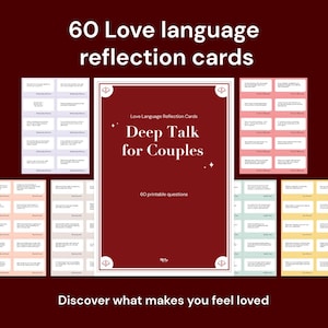 Love Language Deep Talk – 60 Printable Relationship Cards – Couples Reflection Prompts
