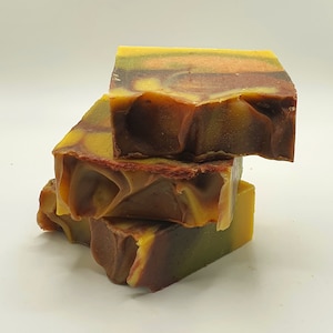 Handcrafted  Natural Soap, Morroccan clay, pink clay, alkanet root and spirulina.