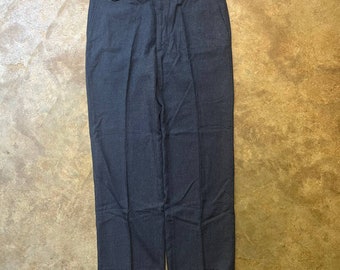 Vintage 1970s 70s Haggar Talon Zipper Blue/Grey Trousers 34x29