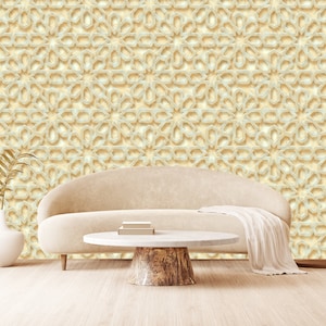 Papier peint autocollant géométrique doré brillant, décoration murale 3D dorée non tissé, conception murale géométrique, auto-adhésif, autocollant, non tissé
