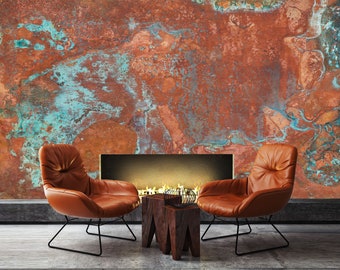Old Copper Textured Wallpaper, Copper Wall Decor, Self Adhesive, Peel and Stick Mural, Non-Woven