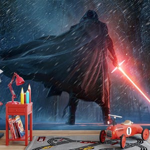 Star Wars, Vader Wandbild, Kinderzimmer Vader Wanddekor, selbstklebend, abziehen und aufkleben, nicht gewebt