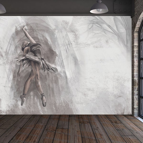 Ballerina Wallpaper,Art Mural,Musical Wall Decor,Peel and Stick,Non-Woven