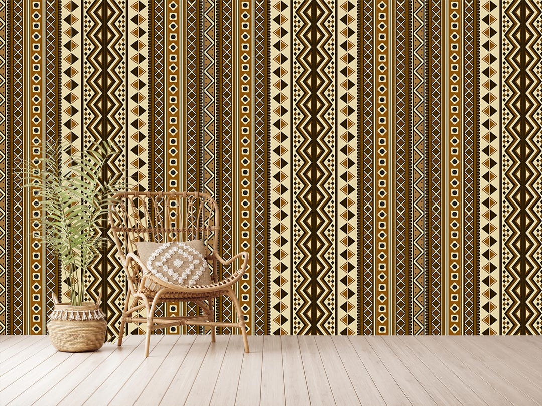 African Mudcloth Wallpaper, Ethnic Motifs Peel and Stick,tribal ...