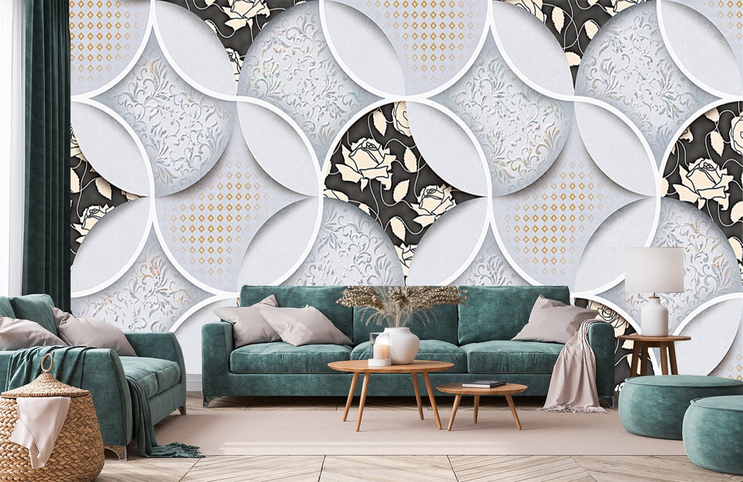 Tile Pattern Wallpaper, 3D Illustration Wallpaper, Geometric Print ...