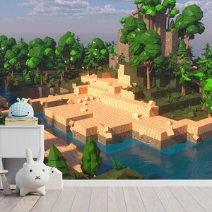 Minecraft Wallpaper Trend Spiele Tapete für Kinderzimmer,Pixel-Tapete,selbstklebend, Schälen und aufkleben, Vlies
