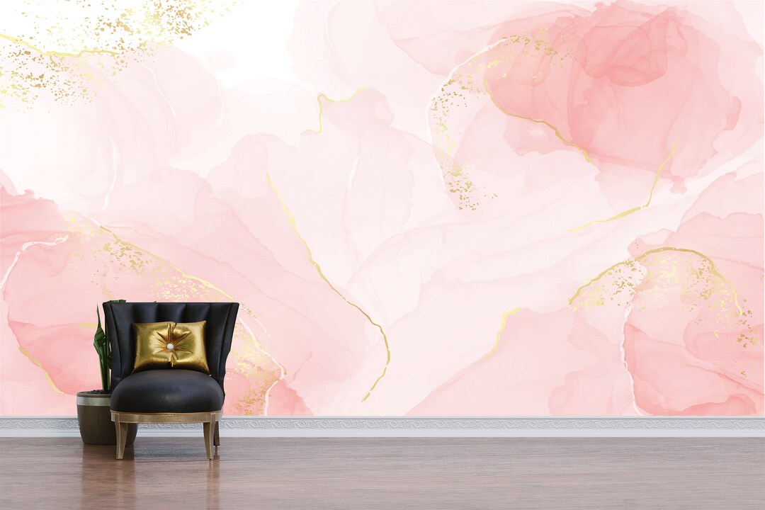 Pink Marble Wallpaper, Special Design for Girls Room, Teen Room Wall ...