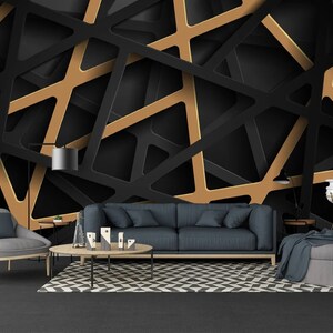 Motivo geometrico stacca e attacca, speciale design da parete non tessuto, decorazione da parete per casa e ufficio, autoadesivo, stacca e attacca, non tessuto