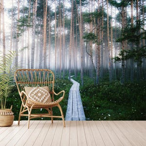 Forest Wallpaper, Forest Wall Picture,Wonderful Wallpaper, Nature Wallpaper, Tree Wallpaper, Peel and Stick, Self Adhesive, Non-Woven