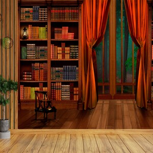 Faux Bookshelf Wallpaper, Library Wallpaper Peel and Stick, Historic ...