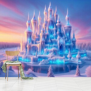 Tapeta do pokoju dziecięcego Frozen Elsa, Tapeta dla dzieci Frozen, Postać z kreskówki Elsa w pokoju dziecięcym, Samoprzylepna, Odklej i przyklej, Włóknina