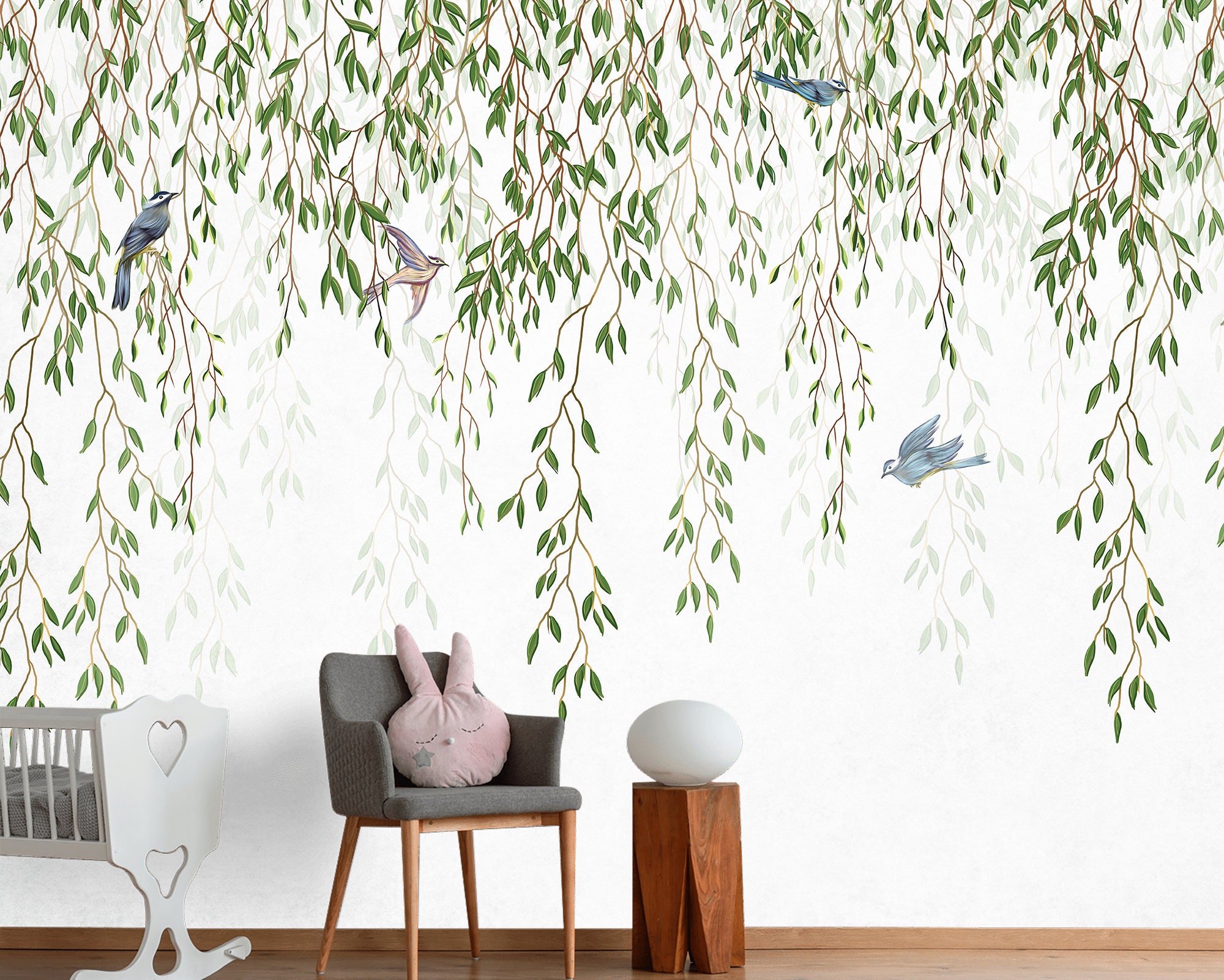 Ivy Wallpaper Boho Plants Wall Mural Peel and Stick - Etsy