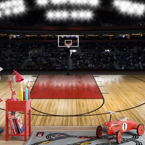 Decorazione murale a tema basket, regalo per gli amanti del basket, regali sportivi, carta da parati per l'ingresso, decorazione murale a tema basket, autoadesiva, staccabile e attaccabile, tessuto non tessuto