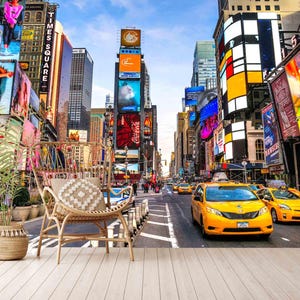 New York Wandbild selbstklebend, New Yorker Street Wandbild, Selbstklebend, Abziehen und Aufkleben, Vlies