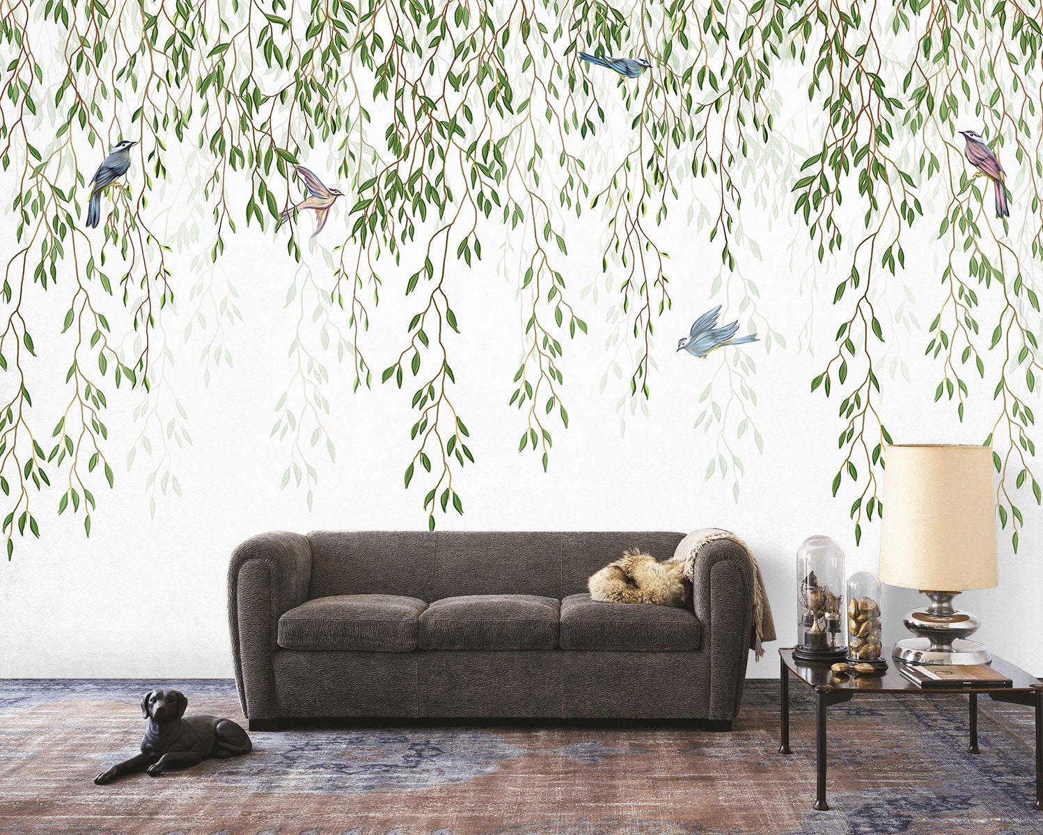 Ivy Wallpaper Boho Plants Wall Mural Peel and Stick - Etsy