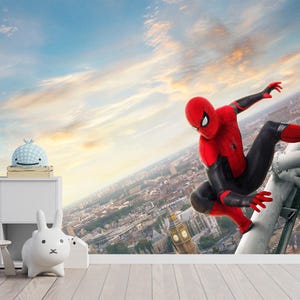Carta da parati Spiderman stacca e attacca, murale da parete di Londra, carta da parati per bambini, autoadesiva, stacca e attacca, tessuto non tessuto