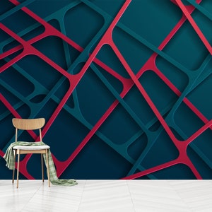 Carta da parati con design tridimensionale speciale, arte murale a strisce staccabile e attaccabile, design murale 3D realistico, autoadesiva, staccabile e attaccabile, non tessuta