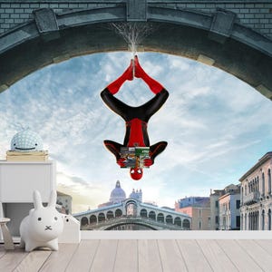 Carta da parati Spider-Man Far From Home, murale da parete con Spiderman, autoadesiva, staccabile e attaccabile, in tessuto non tessuto