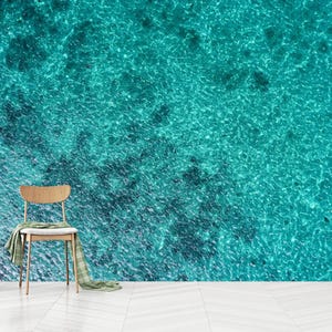 Texture di sfondo senza soluzione di continuità con acqua verde, carta digitale senza soluzione di continuità con onde verdi, onde del mare con vista sull'oceano verde, autoadesiva, stacca e attacca, tessuto non tessuto