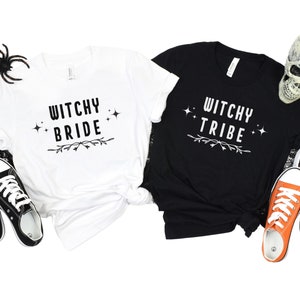 Halloween Bachelorette Party T-Shirt Witchy Bride Shirt Fall Bridesmaid Shirt Spooky Bachelorette TShirt Halloween Bride Spooky Season Gift