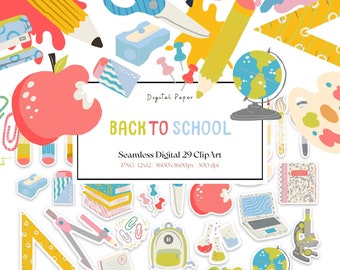 Back to School Clipart, Teacher Clipart, School Graphics, Classroom Clipart, Stationery Clipart, Back to School PNG, Teacher Gift Graphic,
