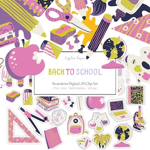 Back to School Clipart, Teacher Clipart, School Graphics, Classroom Clipart, Stationery Clipart, Back to School PNG, Teacher Gift Graphic