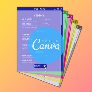 TIP MENU 2 (Bundel) - Sjabloon voor OnlyFans of andere sociale media (Instructies in verschillende talen)