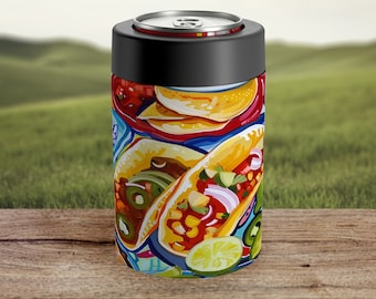 Taco Fiesta Koozie Cinco De Mayo Taco Can Cooler Koozie Cinco De Mayo Taco Beer Sleeve Cinco De Mayo Drink Holder For 12oz Can