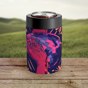 Retro Beer Sleeve Music Festival Disco Ball Can Holder Concerts Can Cooler Music Festival Beer Cozy Concert Koozie For 12oz Can